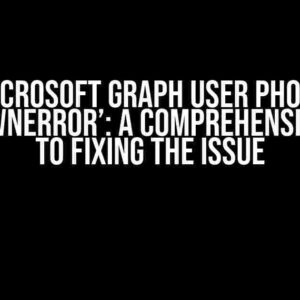 Microsoft Graph User Photo ‘UnknownError’: A Comprehensive Guide to Fixing the Issue