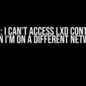 Solved: I Can’t Access LXD Containers When I’m on a Different Network