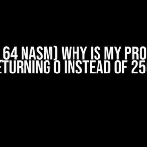 (x86_64 NASM) Why is my program returning 0 instead of 256?